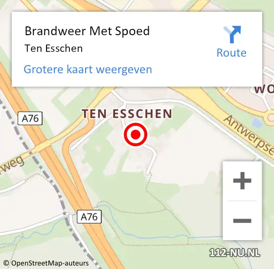 Locatie op kaart van de 112 melding: Brandweer Met Spoed Naar Ten Esschen op 4 juli 2017 22:04