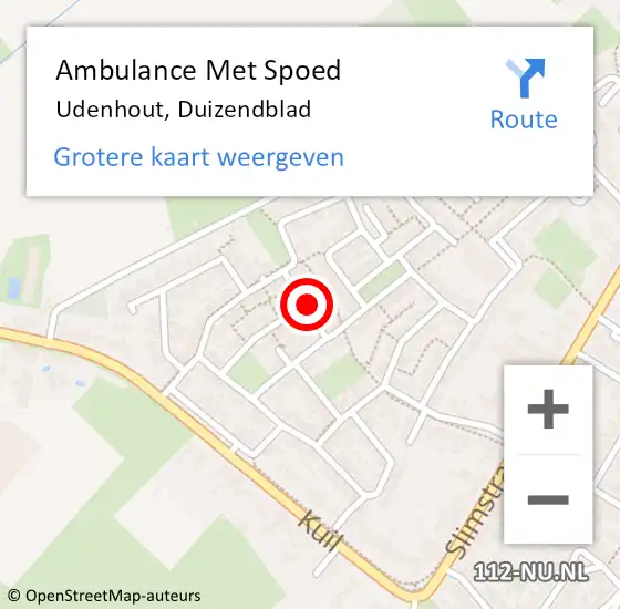 Locatie op kaart van de 112 melding: Ambulance Met Spoed Naar Udenhout, Duizendblad op 5 juli 2017 01:01