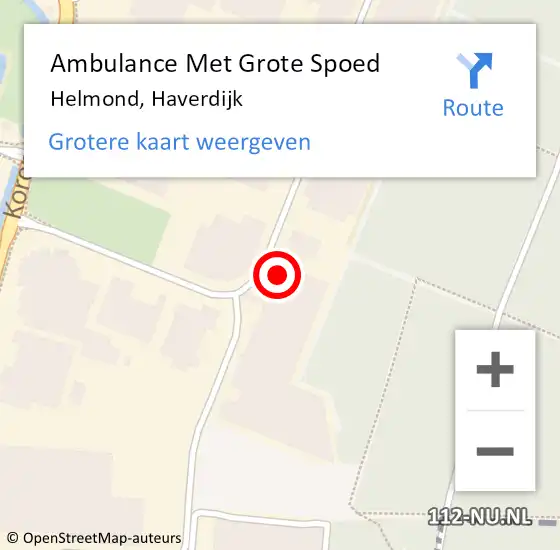 Locatie op kaart van de 112 melding: Ambulance Met Grote Spoed Naar Helmond, Haverdijk op 5 juli 2017 10:04