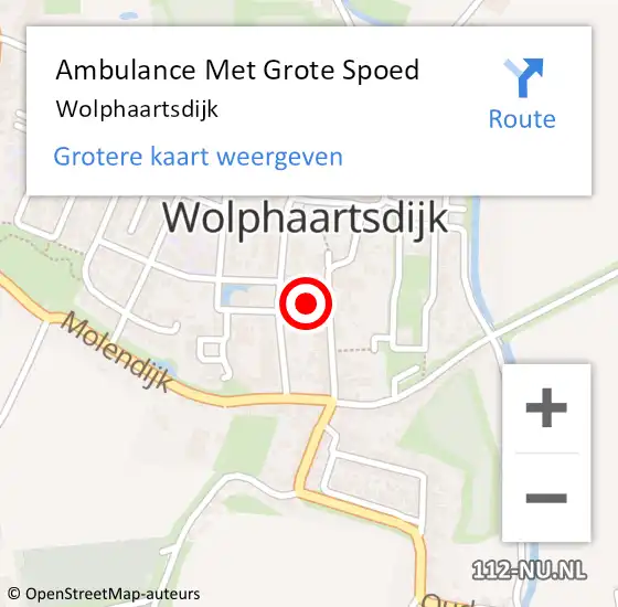 Locatie op kaart van de 112 melding: Ambulance Met Grote Spoed Naar Wolphaartsdijk op 5 juli 2017 11:34