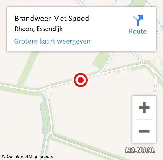 Locatie op kaart van de 112 melding: Brandweer Met Spoed Naar Rhoon, Essendijk op 5 juli 2017 15:03