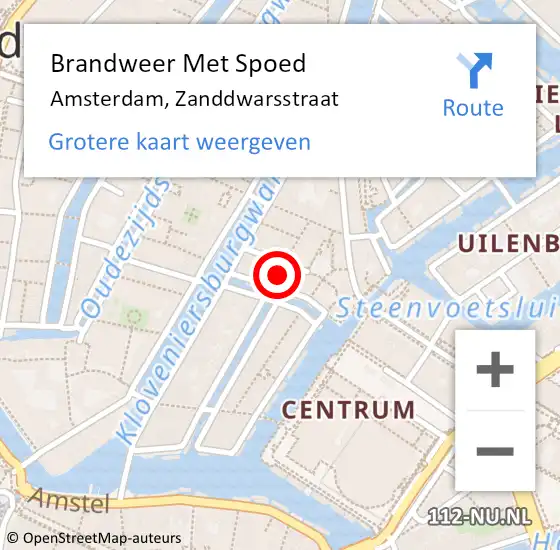 Locatie op kaart van de 112 melding: Brandweer Met Spoed Naar Amsterdam, Zanddwarsstraat op 5 juli 2017 22:23