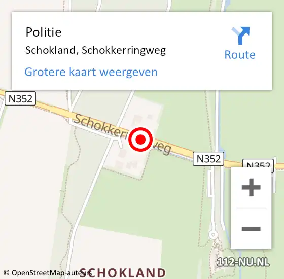 Locatie op kaart van de 112 melding: Politie Schokland, Schokkerringweg op 6 juli 2017 13:45