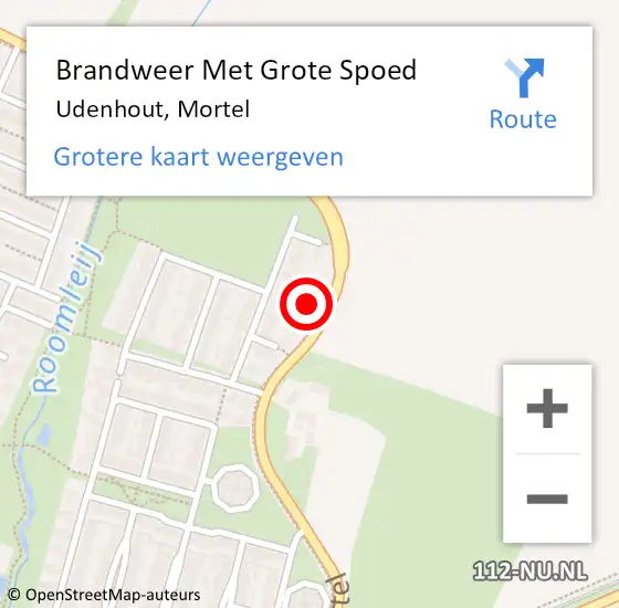 Locatie op kaart van de 112 melding: Brandweer Met Grote Spoed Naar Udenhout, Mortel op 6 juli 2017 21:24