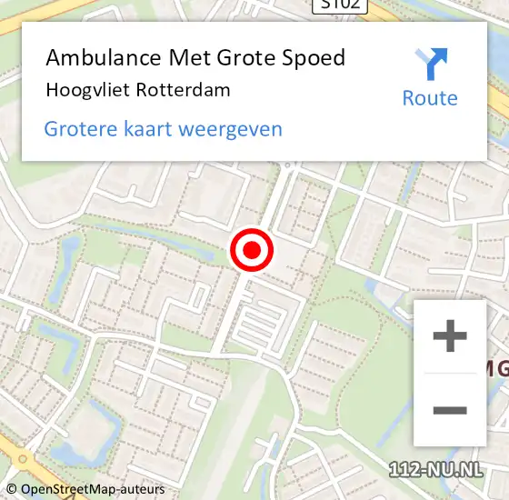Locatie op kaart van de 112 melding: Ambulance Met Grote Spoed Naar Hoogvliet Rotterdam op 6 juli 2017 22:24