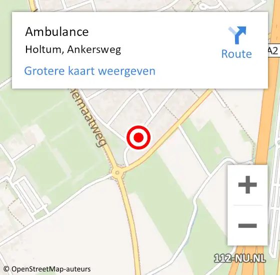 Locatie op kaart van de 112 melding: Ambulance Holtum, Ankersweg op 26 januari 2014 08:49