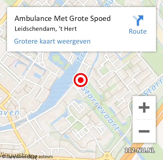 Locatie op kaart van de 112 melding: Ambulance Met Grote Spoed Naar Leidschendam, 't Hert op 7 juli 2017 10:48