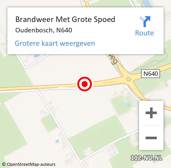 Locatie op kaart van de 112 melding: Brandweer Met Grote Spoed Naar Oudenbosch, N640 op 7 juli 2017 12:20