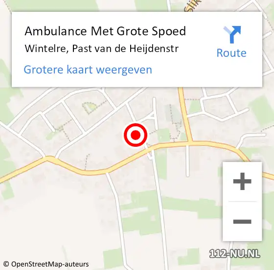 Locatie op kaart van de 112 melding: Ambulance Met Grote Spoed Naar Wintelre, Past van de Heijdenstr op 7 juli 2017 14:47