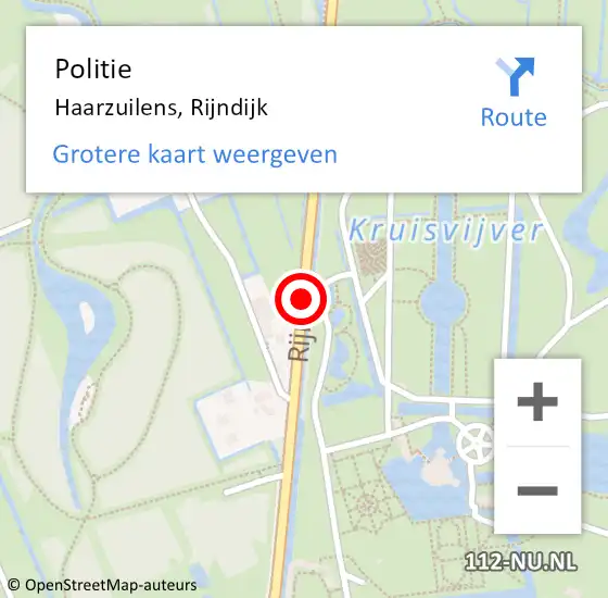 Locatie op kaart van de 112 melding: Politie Haarzuilens, Rijndijk op 7 juli 2017 18:20