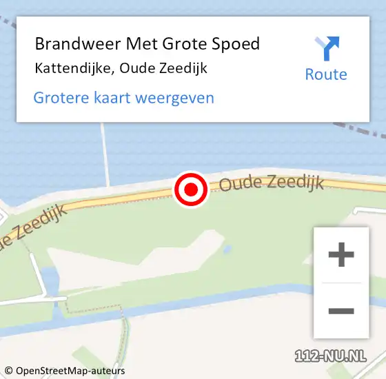 Locatie op kaart van de 112 melding: Brandweer Met Grote Spoed Naar Kattendijke, Oude Zeedijk op 7 juli 2017 22:35