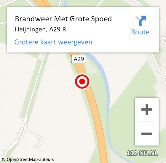 Locatie op kaart van de 112 melding: Brandweer Met Grote Spoed Naar Heijningen, A29 R op 8 juli 2017 13:25