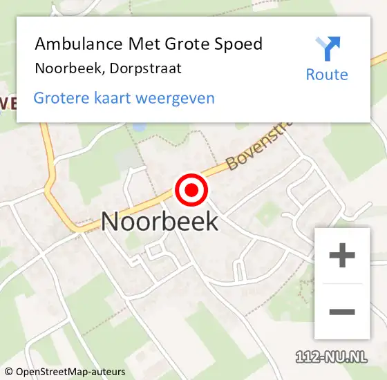 Locatie op kaart van de 112 melding: Ambulance Met Grote Spoed Naar Noorbeek, Dorpstraat op 8 juli 2017 13:31