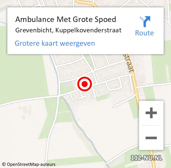 Locatie op kaart van de 112 melding: Ambulance Met Grote Spoed Naar Grevenbicht, Kuppelkovenderstraat op 6 september 2013 22:55