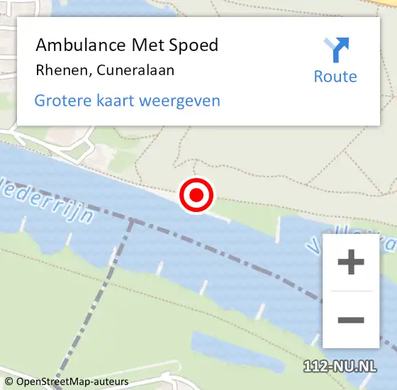 Locatie op kaart van de 112 melding: Ambulance Met Spoed Naar Rhenen, Cuneralaan op 9 juli 2017 09:40