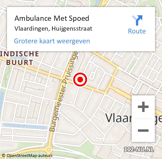Locatie op kaart van de 112 melding: Ambulance Met Spoed Naar Vlaardingen, Huijgensstraat op 9 juli 2017 09:59