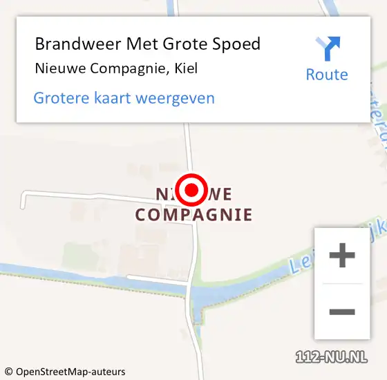 Locatie op kaart van de 112 melding: Brandweer Met Grote Spoed Naar Nieuwe Compagnie, Kiel op 9 juli 2017 12:10