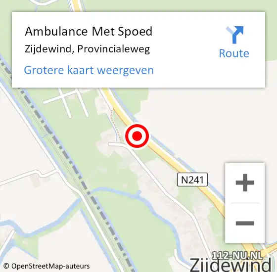 Locatie op kaart van de 112 melding: Ambulance Met Spoed Naar Zijdewind, Provincialeweg op 10 juli 2017 08:30