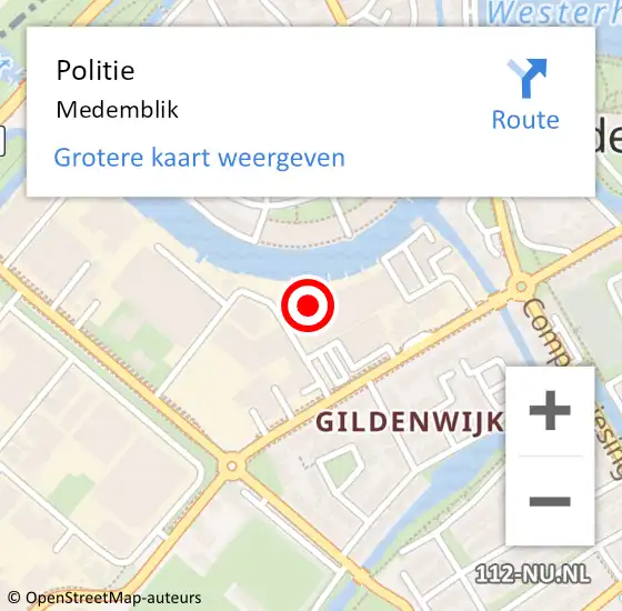 Locatie op kaart van de 112 melding: Politie Medemblik op 11 juli 2017 07:05