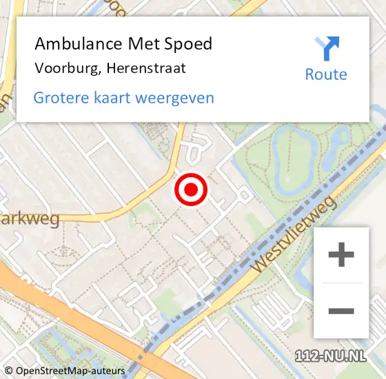 Locatie op kaart van de 112 melding: Ambulance Met Spoed Naar Voorburg, Herenstraat op 11 juli 2017 11:33