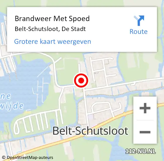 Locatie op kaart van de 112 melding: Brandweer Met Spoed Naar Belt-Schutsloot, De Stadt op 11 juli 2017 19:33