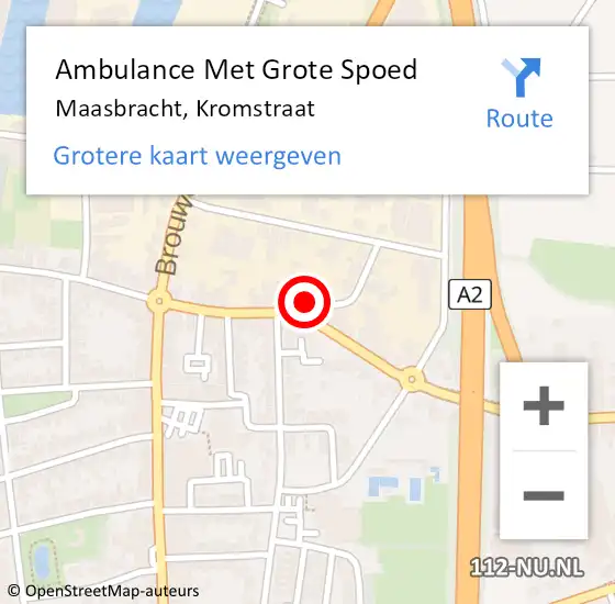 Locatie op kaart van de 112 melding: Ambulance Met Grote Spoed Naar Maasbracht, Kromstraat op 11 juli 2017 22:42