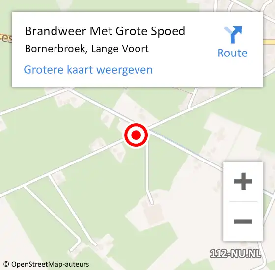 Locatie op kaart van de 112 melding: Brandweer Met Grote Spoed Naar Bornerbroek, Lange Voort op 12 juli 2017 07:02
