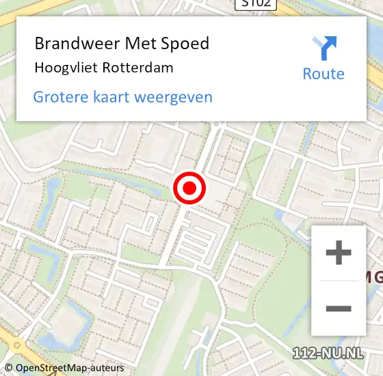 Locatie op kaart van de 112 melding: Brandweer Met Spoed Naar Hoogvliet Rotterdam op 12 juli 2017 09:11