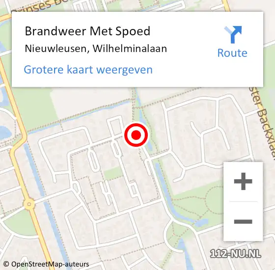 Locatie op kaart van de 112 melding: Brandweer Met Spoed Naar Nieuwleusen, Wilhelminalaan op 12 juli 2017 14:38