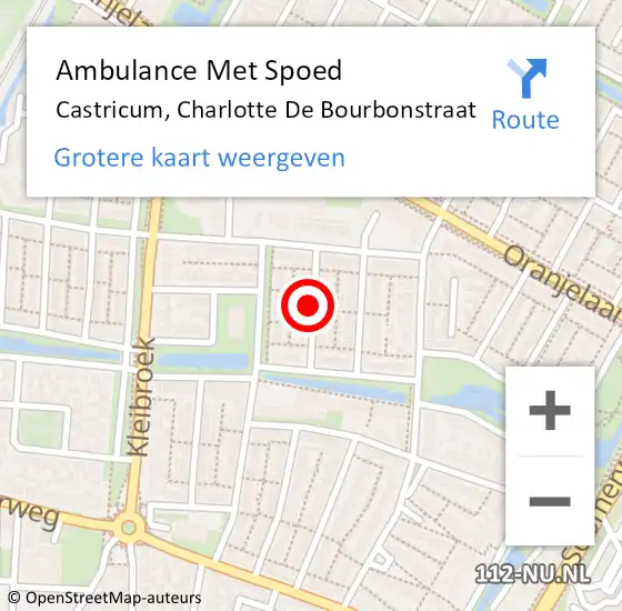 Locatie op kaart van de 112 melding: Ambulance Met Spoed Naar Castricum, Charlotte De Bourbonstraat op 12 juli 2017 22:39
