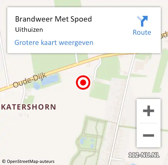 Locatie op kaart van de 112 melding: Brandweer Met Spoed Naar Uithuizen op 13 juli 2017 01:12