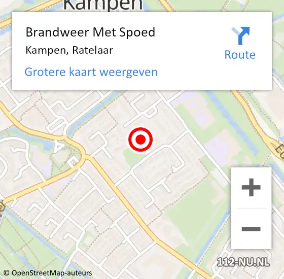 Locatie op kaart van de 112 melding: Brandweer Met Spoed Naar Kampen, Ratelaar op 14 juli 2017 11:09