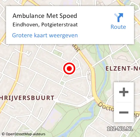 Locatie op kaart van de 112 melding: Ambulance Met Spoed Naar Eindhoven, Potgieterstraat op 14 juli 2017 13:02