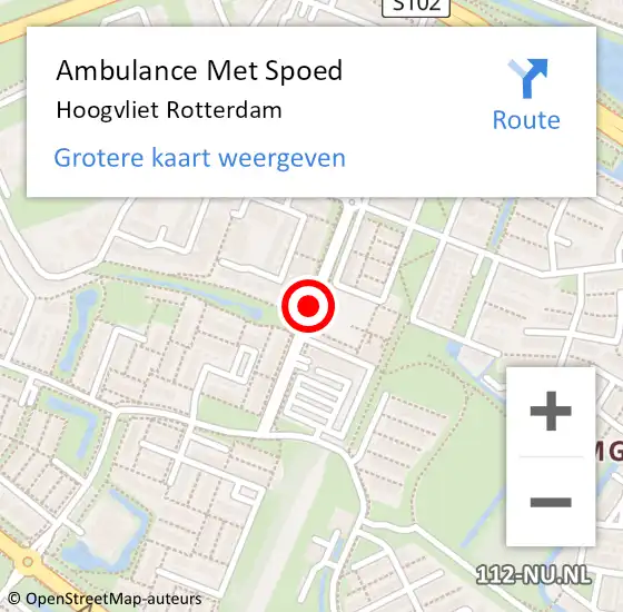 Locatie op kaart van de 112 melding: Ambulance Met Spoed Naar Hoogvliet Rotterdam op 14 juli 2017 13:42