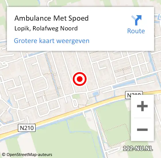 Locatie op kaart van de 112 melding: Ambulance Met Spoed Naar Lopik, Rolafweg Noord op 14 juli 2017 15:54