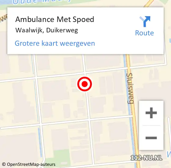 Locatie op kaart van de 112 melding: Ambulance Met Spoed Naar Waalwijk, Duikerweg op 14 juli 2017 19:41