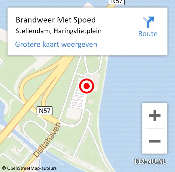 Locatie op kaart van de 112 melding: Brandweer Met Spoed Naar Stellendam, Haringvlietplein op 14 juli 2017 21:03