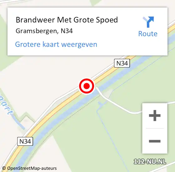 Locatie op kaart van de 112 melding: Brandweer Met Grote Spoed Naar Gramsbergen, N34 op 15 juli 2017 10:11
