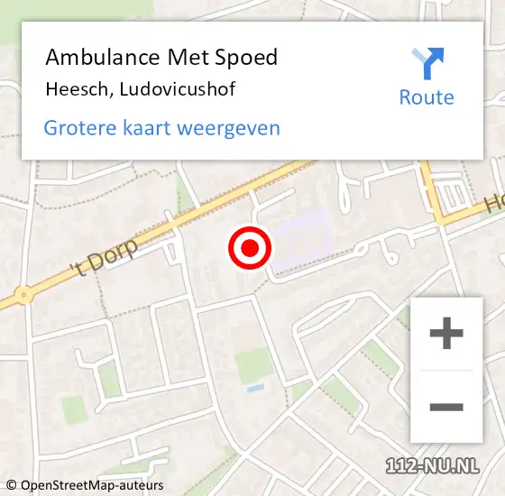 Locatie op kaart van de 112 melding: Ambulance Met Spoed Naar Heesch, Ludovicushof op 15 juli 2017 22:22
