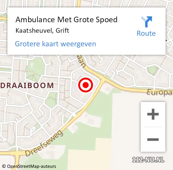 Locatie op kaart van de 112 melding: Ambulance Met Grote Spoed Naar Kaatsheuvel, Grift op 16 juli 2017 02:23