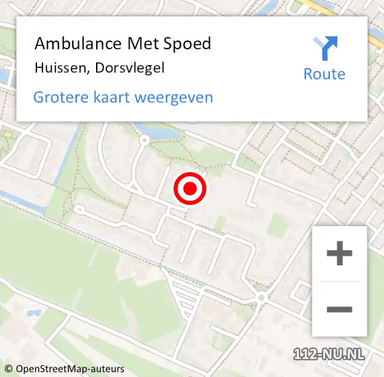 Locatie op kaart van de 112 melding: Ambulance Met Spoed Naar Huissen, Dorsvlegel op 16 juli 2017 10:53