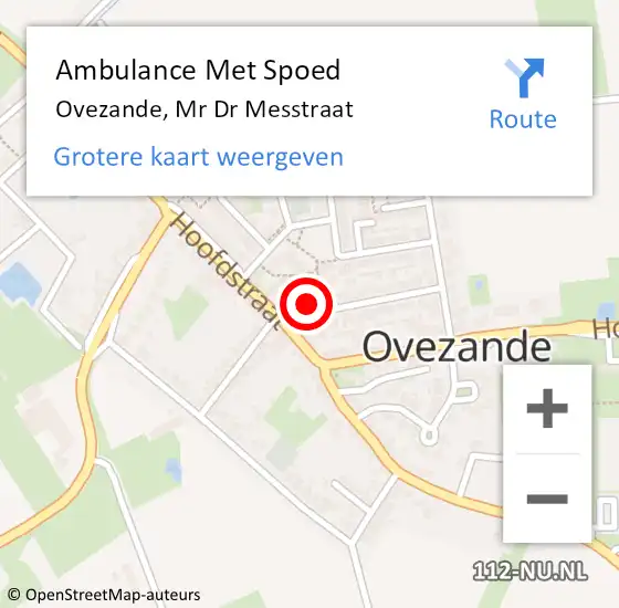 Locatie op kaart van de 112 melding: Ambulance Met Spoed Naar Ovezande, Mr Dr Messtraat op 16 juli 2017 16:31