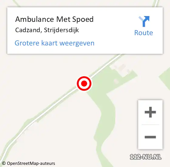 Locatie op kaart van de 112 melding: Ambulance Met Spoed Naar Cadzand, Strijdersdijk op 16 juli 2017 19:41