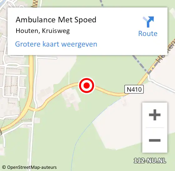Locatie op kaart van de 112 melding: Ambulance Met Spoed Naar Houten, Kruisweg op 17 juli 2017 00:30