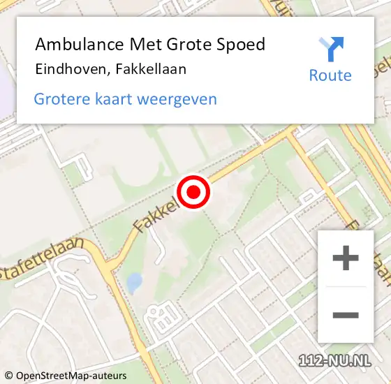 Locatie op kaart van de 112 melding: Ambulance Met Grote Spoed Naar Eindhoven, Fakkellaan op 17 juli 2017 14:36