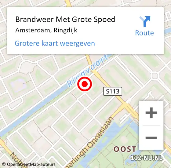 Locatie op kaart van de 112 melding: Brandweer Met Grote Spoed Naar Amsterdam, Ringdijk op 17 juli 2017 16:36