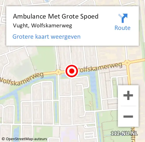 Locatie op kaart van de 112 melding: Ambulance Met Grote Spoed Naar Vught, Wolfskamerweg op 17 juli 2017 17:06