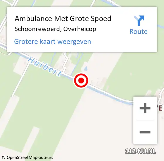 Locatie op kaart van de 112 melding: Ambulance Met Grote Spoed Naar Schoonrewoerd, Overheicop op 17 juli 2017 18:30
