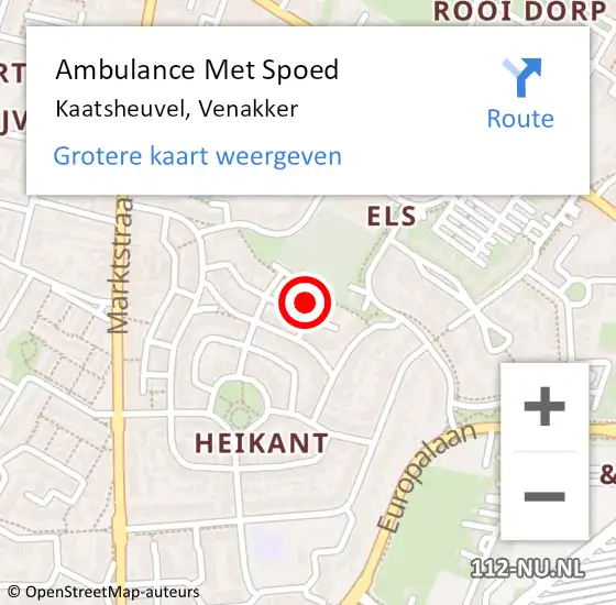 Locatie op kaart van de 112 melding: Ambulance Met Spoed Naar Kaatsheuvel, Venakker op 18 juli 2017 09:15