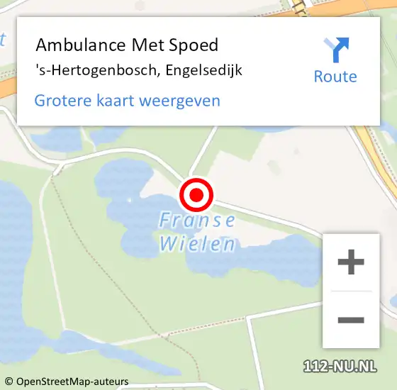 Locatie op kaart van de 112 melding: Ambulance Met Spoed Naar 's-Hertogenbosch, Engelsedijk op 18 juli 2017 11:39